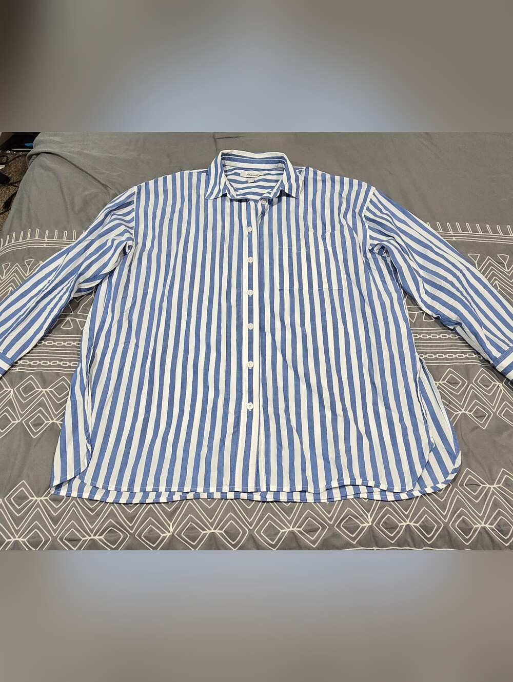 Madewell Women's Oversized Ex-Boyfriend Striped Button Down Size Small